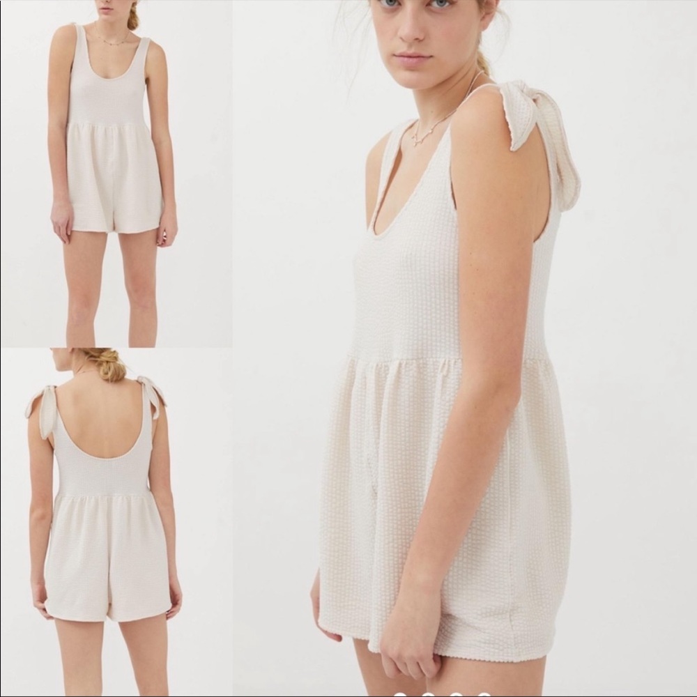 Urban Outfitters Marlee Knit Tie Shoulder Romper